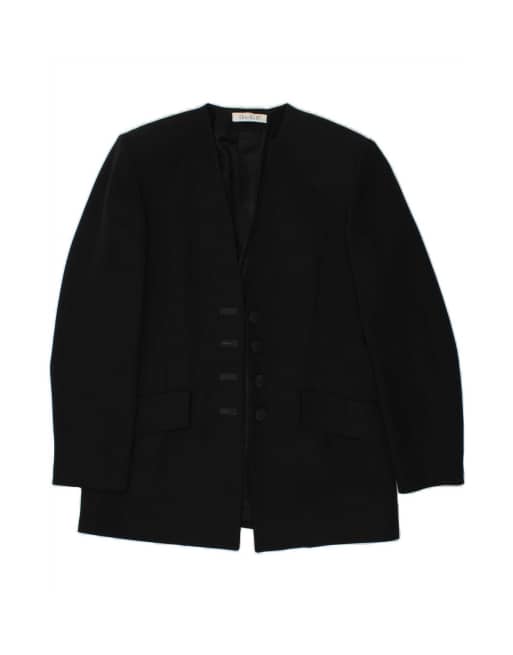 Vintage Longline Open Blazer Jacket EU 40 Medium In Black