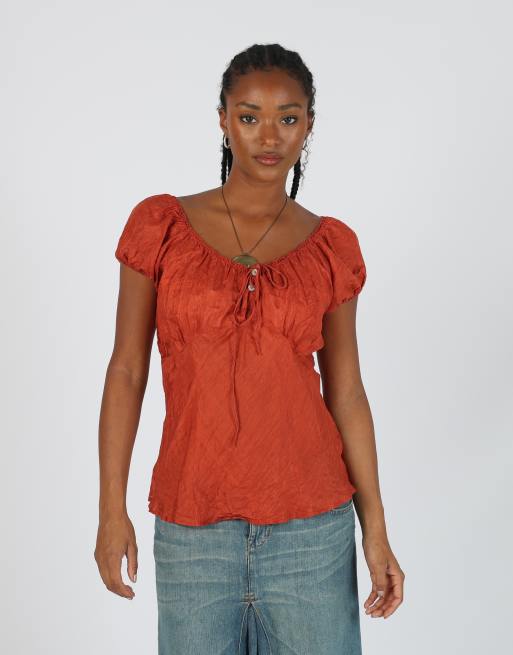 Vintage LonTrolorrento M blouse in orange