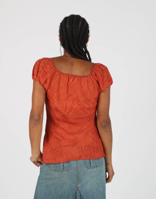 Vintage LonTrolorrento M blouse in orange, 2 of 4