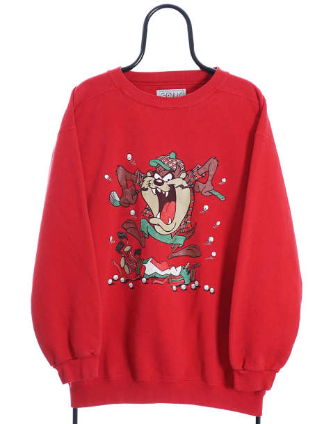 Vintage Looney Tunes golf size XL sweatshirt in red - view 1