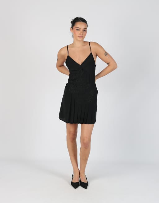 Vintage Loops S woven mini dress in black