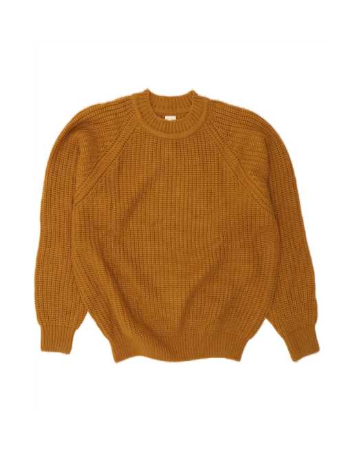 Vintage Loose Fit Crew Neck Jumper Sweater UK 40/42 Medium In Brown