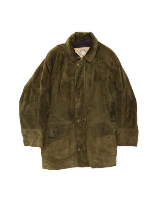 Vintage Loose Fit Leather Coat It 48 Medium In Green