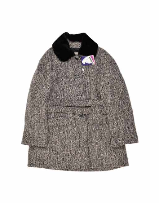 Vintage Loose Fit Overcoat UK 14 Medium In Grey
