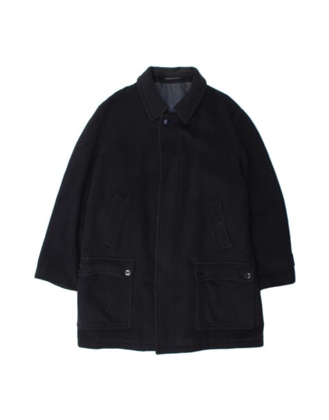 Vintage Loose Fit Overcoat UK 38 Medium In Blue Wool - view 1