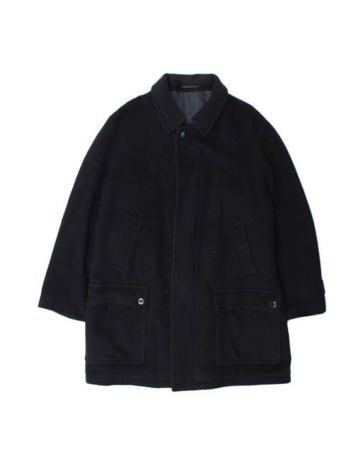 Vintage Loose Fit Overcoat UK 38 Medium In Blue Wool