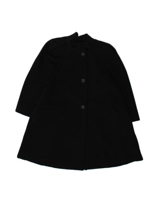 Vintage Loose Fit Overcoat US 10 Large In Black