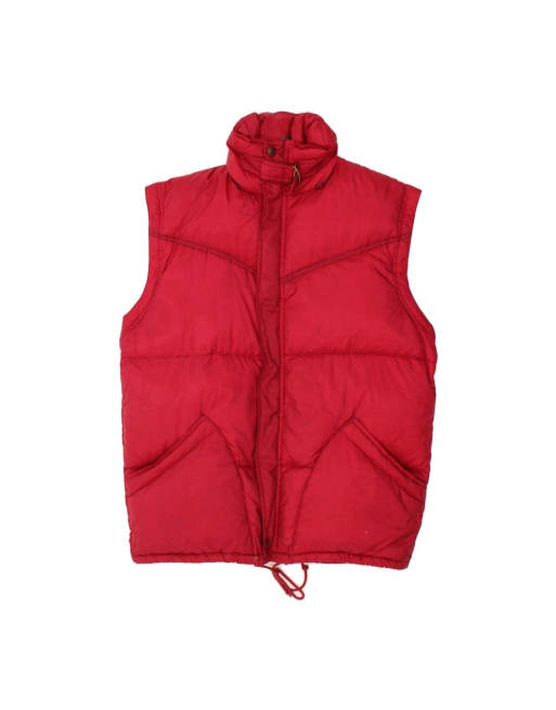 Vintage Loose Fit Padded Gilet EU 48 Medium In Red