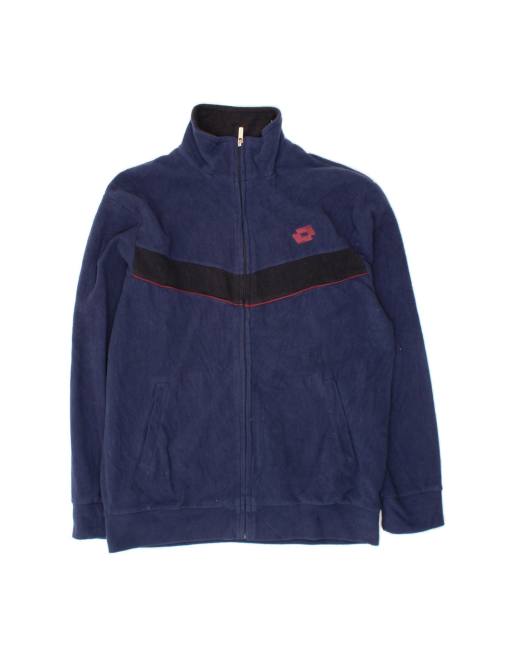 Vintage Lotto Fleece Jacket It 48 Medium In Blue Colourblock