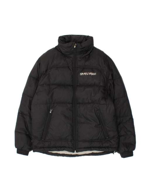 Vintage Lotto Graphic Hooded Padded Jacket UK 40 Large In Black