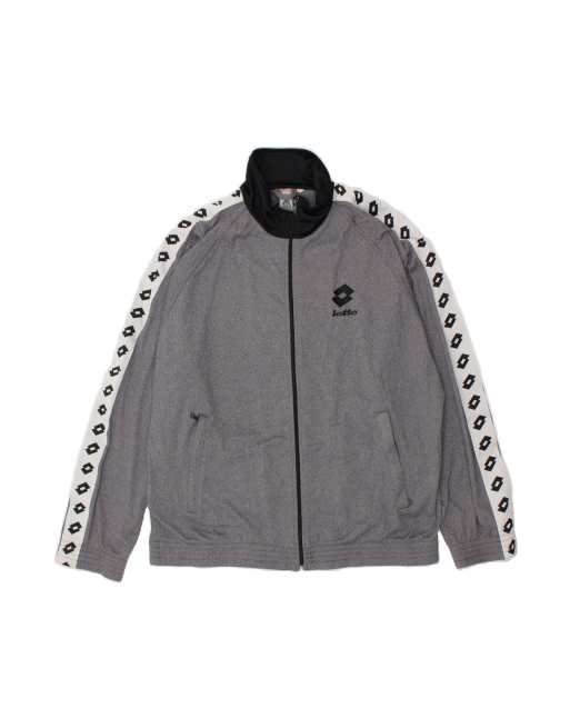 Vintage Lotto Graphic Tracksuit Top Jacket Large In Grey