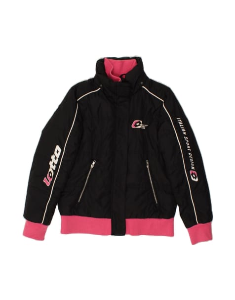 Vintage Lotto Graphic Windbreaker Jacket UK 10 Small In Black Colourblock - view 1