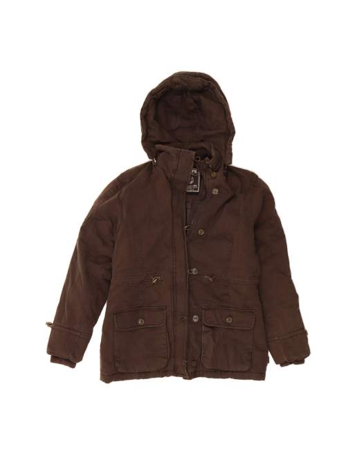 Vintage Lotto Loose Fit Hooded Windbreaker Jacket UK 18 XL In Brown