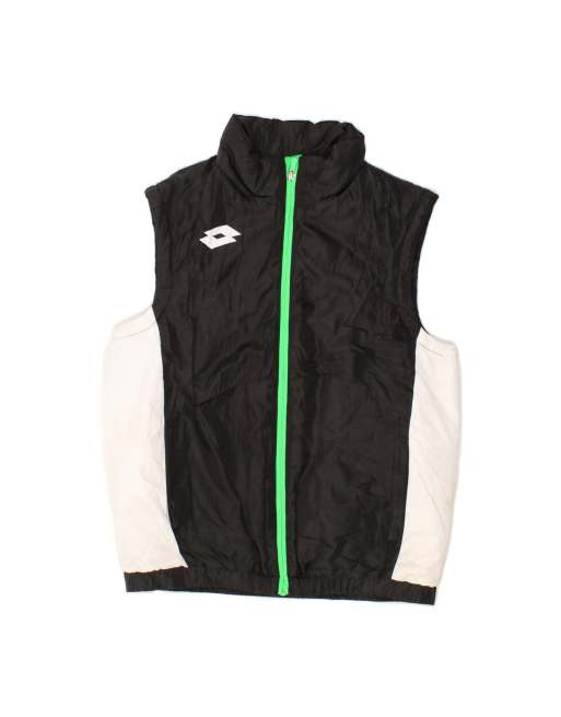 Vintage Lotto Padded Gilet UK 38 Medium In Black Colourblock