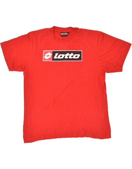 Vintage Lotto Size L Graphic T-Shirt Top in Red