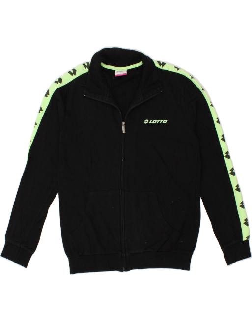 Vintage Lotto Size L Graphic Tracksuit Top Jacket in Black