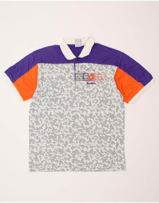 Vintage Lotto Size M Colourblock Polo Shirt in Multicoloured