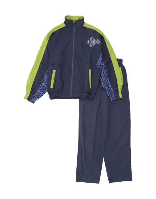 Vintage Lotto Size S Colourblock Full Tracksuit in Blue
