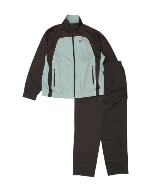 Vintage Lotto Size XL Colourblock Full Tracksuit in Black