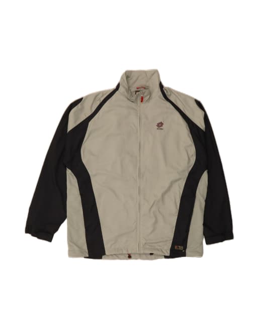 Vintage Lotto Tracksuit Top Jacket 2XL In Grey Colourblock