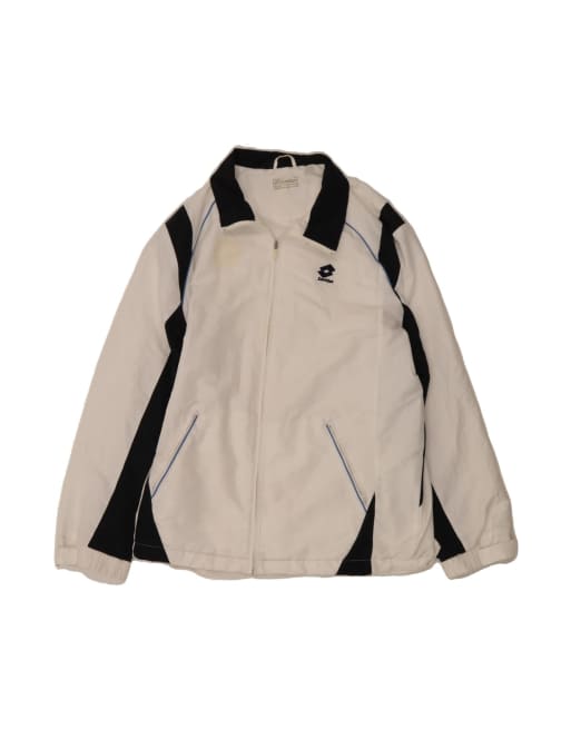 Vintage Lotto Tracksuit Top Jacket 2XL In White Colourblock