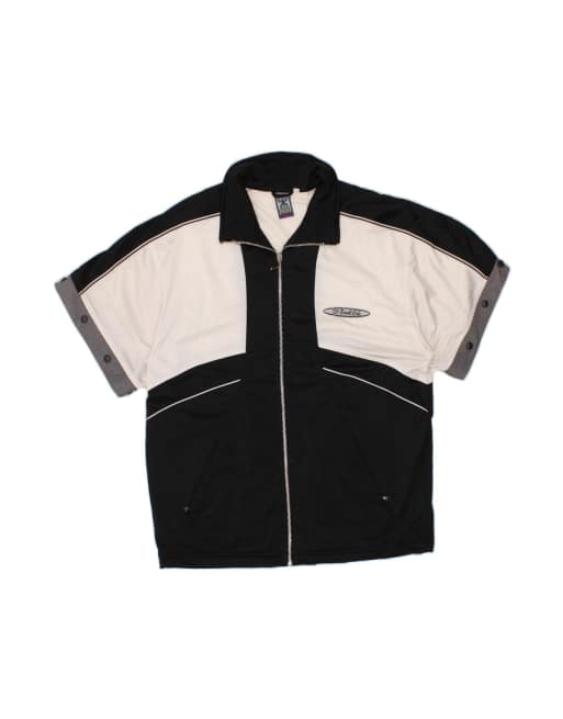 Vintage Lotto Tracksuit Top Jacket Large In Black Colourblock Sports