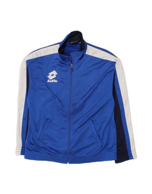 Vintage Lotto Tracksuit Top Jacket Medium In Blue Colourblock
