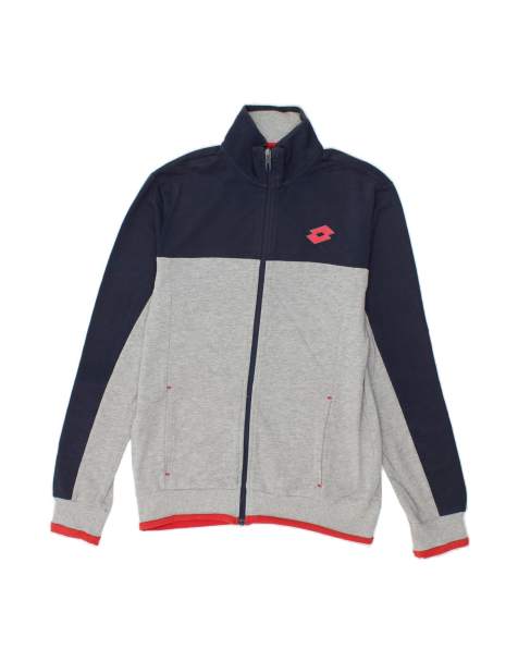 Vintage Lotto Tracksuit Top Jacket Medium In Grey Colourblock - view 1