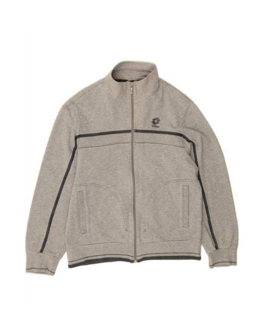 Vintage Lotto Tracksuit Top Jacket Medium In Grey