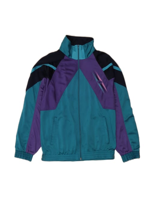 Vintage Lotto Tracksuit Top Jacket Small In Blue Colourblock