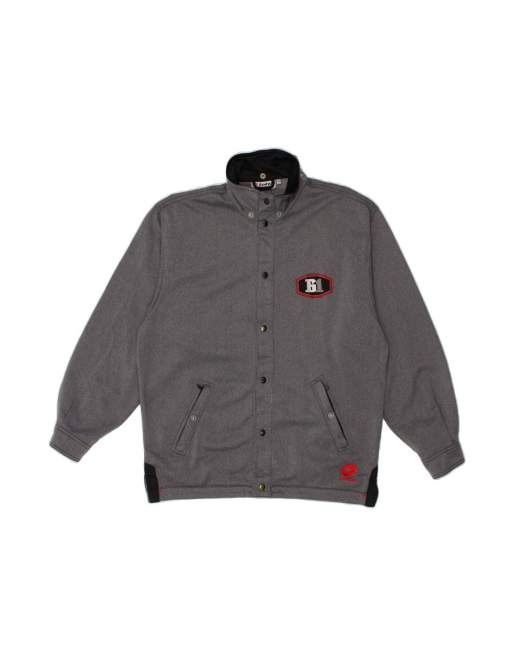 Vintage Lotto Tracksuit Top Jacket UK 36/38 Small In Grey