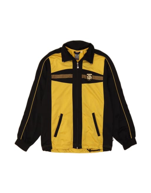 Vintage Lotto Tracksuit Top Jacket UK 36/38 Small In Yellow Colourblock