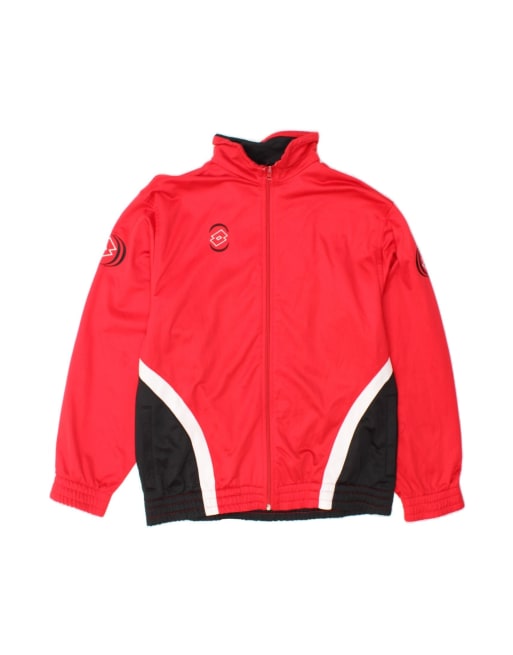 Vintage Lotto Tracksuit Top Jacket UK 38/40 Medium In Red Colourblock