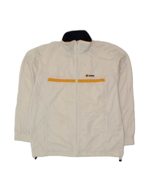 Vintage Lotto Tracksuit Top Jacket XL In White