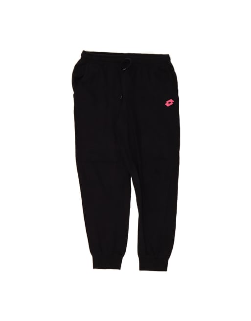 Vintage Lotto Tracksuit Trousers Joggers UK 14 Large In Black