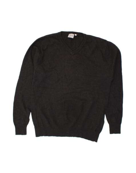 Vintage Lotto V-neck Jumper Sweater Medium In Black Wool - view 1