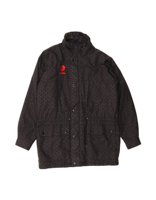 Vintage Lotto Windbreaker Coat UK 36 Small In Black