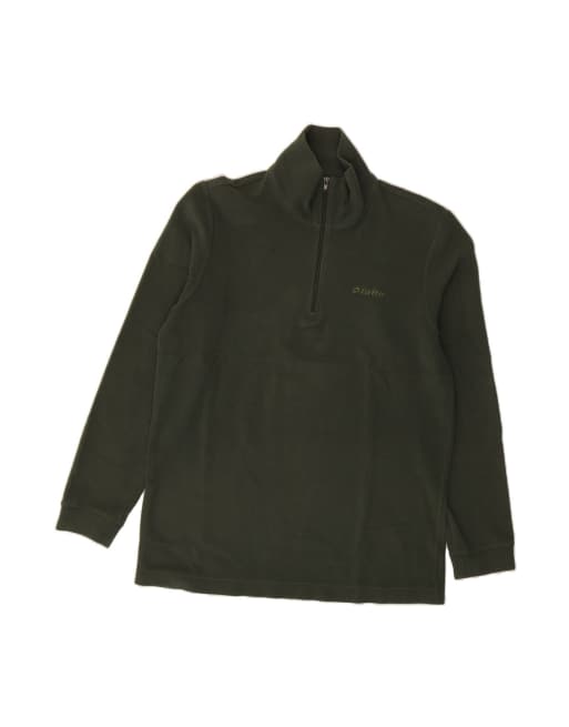 Vintage Lotto Zip Neck Fleece Jumper Large In Green