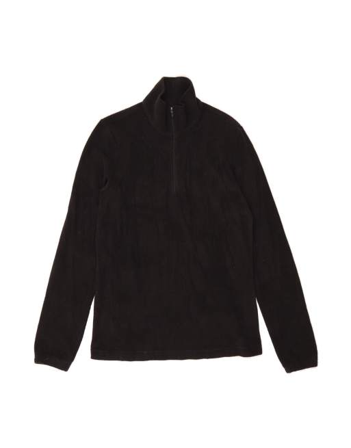 Vintage Lotto Zip Neck Fleece Jumper Small In Black