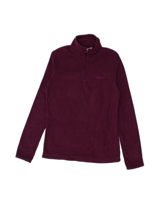 Vintage Lotto Zip Neck Fleece Jumper UK 10 Small In Purple