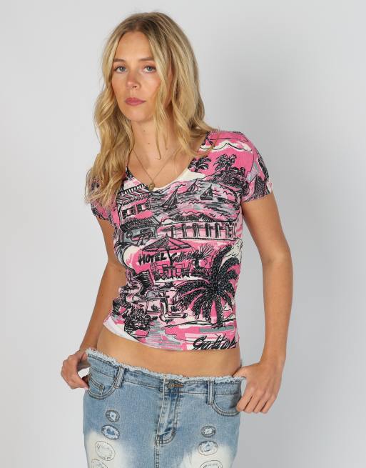 Vintage Louise FD S baby tee in pink