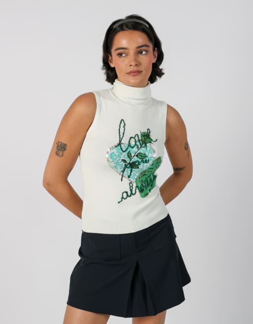 Vintage Louise FD S woven top in white, 3 of 4