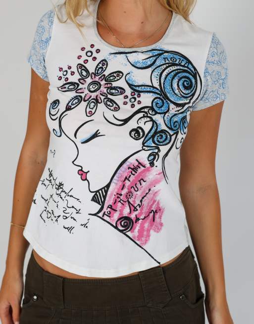 Vintage Louise Orop S baby tee in white, 4 of 4