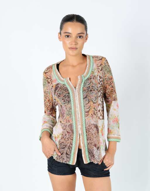 Vintage Lueille M Blouse Multi Colured