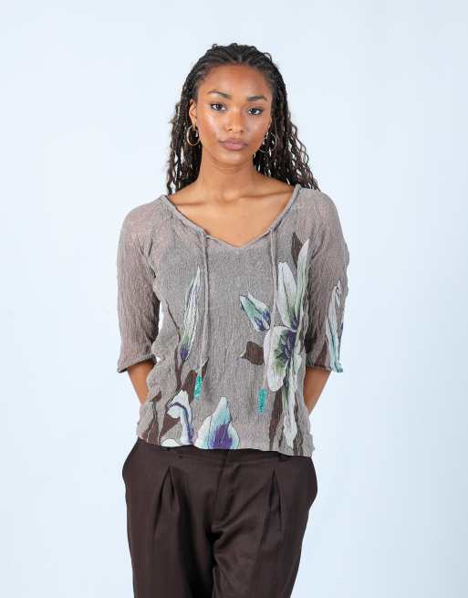 Vintage Luisa Viola M blouse in brown