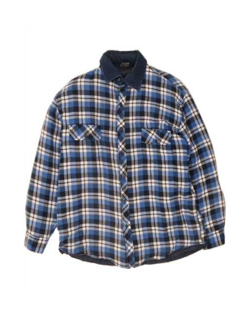 Vintage Lumberjack Flannel Shirt Large In Blue Check