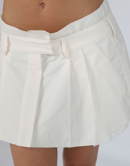 Vintage Lumina S woven mini skirt in cream, 4 of 4