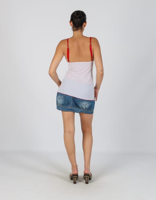 Vintage M denim mini skirt in blue, 3 of 4