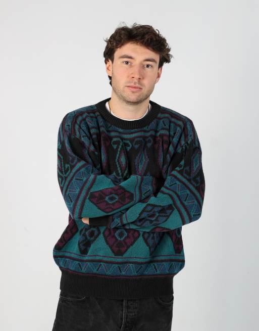 Vintage  m knit sweatshirt in multi coloured