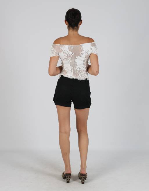 Vintage Made in Italy 6 woven shorts in black, 3 of 4